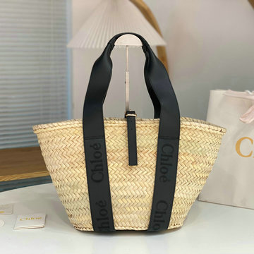 商品名称：クロエ CHLOE 99-CLE23380BK 2024年最新入荷 ラージ woody バスケットバッグ トートバッグ ハンドバッグ ショッピングバッグ 旅行かばん レディースかばん