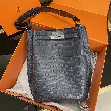 エルメス HERMES 2025年新作 ソーケリー バケットバッグ ショルダーバッグ American crocodile