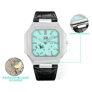 商品名称：パテックフィリップ PATEK PHILIPPE  JS-PPT25001YQG 2025年新作 CUBITUS ウォッチ メンズ オートマティック 腕時計 本革ベルト
