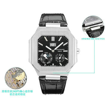 パテックフィリップ PATEK PHILIPPE JS-PPT25001YBK 2025年新作 CUBITUS ウォッチ メンズ オートマティック 腕時計 本革ベルト