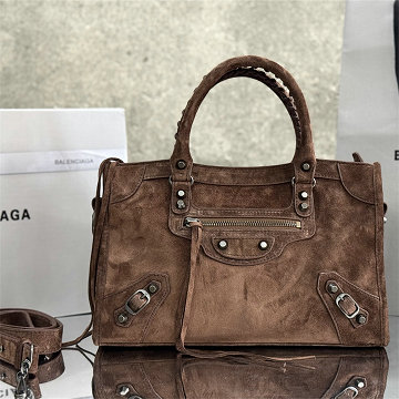 バレンシアガ BALENCIAGA GH-BA0623RSK 2025年新作 LE CITY ミディアム トートバッグ ハンドバッグ スエード レディース