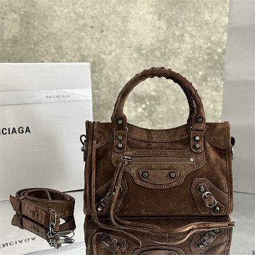 バレンシアガ BALENCIAGA GH-BA0624RSK 2025年新作 LE CITY スモール トートバッグ ハンドバッグ スエード レディース