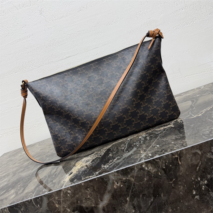 商品名称：セリーヌ CELINE 2026年 デュオ ショルダーバッグ トリオンフキャンバス ナチュラルカーフスキン