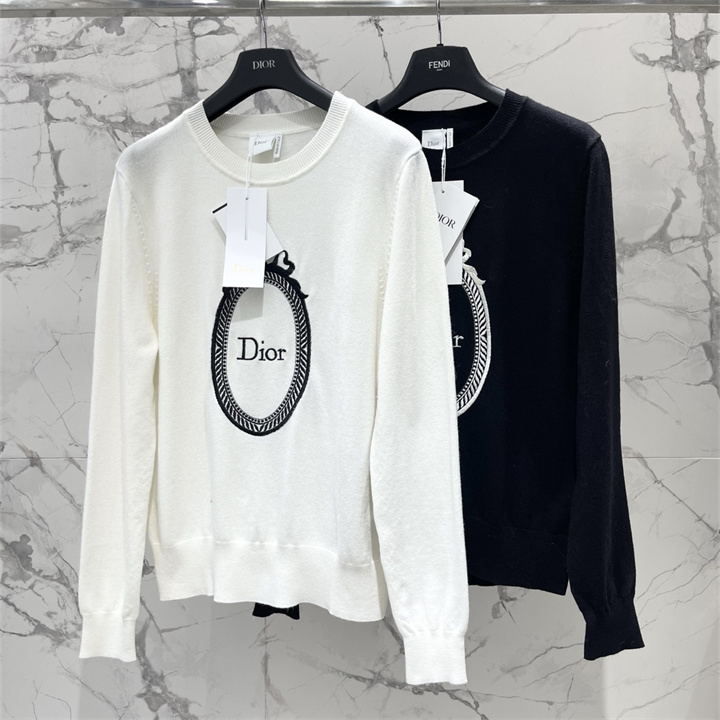 クリスチャンディオール CHRISTIAN DIOR 2026年 エンブロイダリー セーター 長袖 クルーネック 秋冬 カジュアル