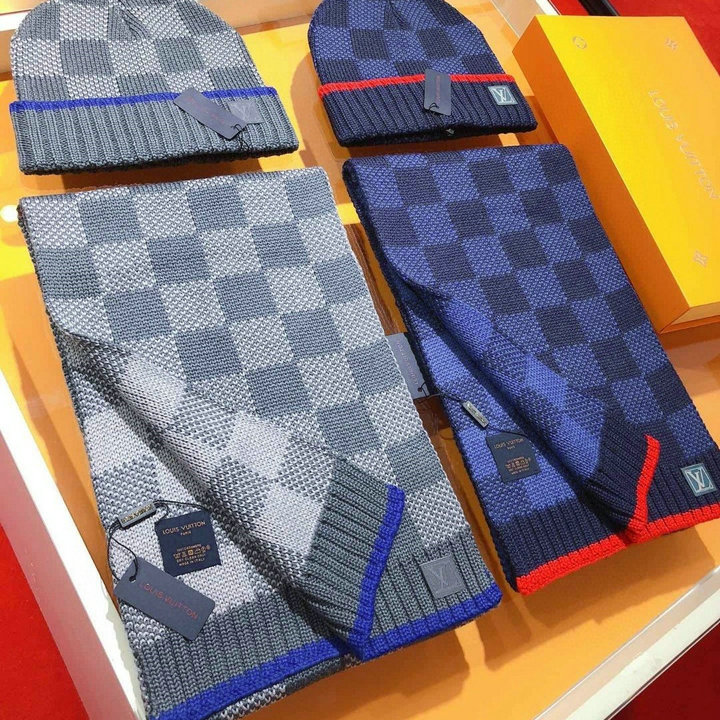 商品名称：ルイヴィトン LOUISVUITTON 2026年 ロング マフラー ニット帽子 2つセット 秋冬 防寒 保暖 おしゃれ シンプル カジュアル