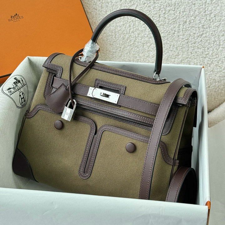 商品名称：エルメス HERMES 2026年 ケリー 28 カゴ トートバッグ ショルダーバッグ キャンパス スイフト