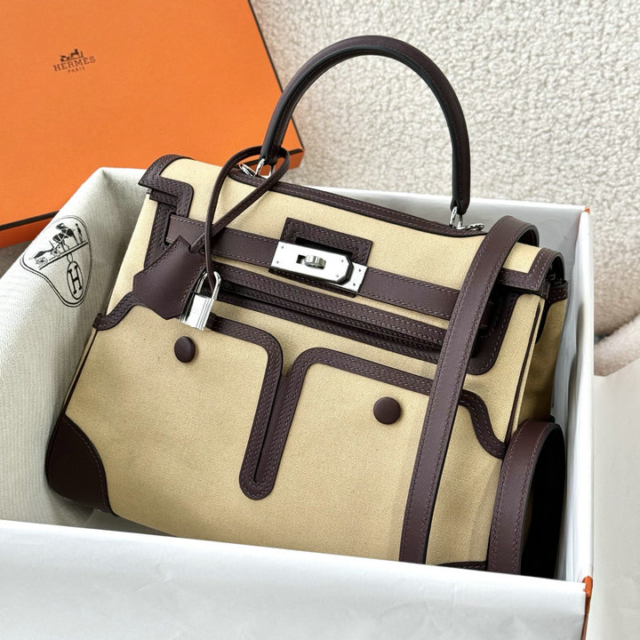 商品名称：エルメス HERMES 2026年 ケリー 28 カゴ トートバッグ ショルダーバッグ キャンパス スイフト
