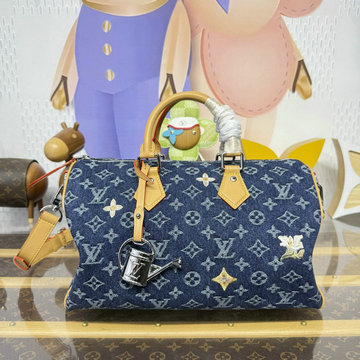 ルイヴィトン LOUISVUITTON 2026年 M27556 スピーディ バンドリエール 30 トートバッグ ショルダーバッグ モノグラム フラワー デニム