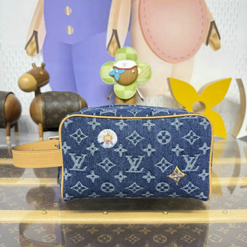 ルイヴィトン LOUISVUITTON 2026年 M28363 ロッカー ドップ キット 手持ちかばん 洗面具収納 ポーチ 旅行かばん モノグラム フラワー デニム