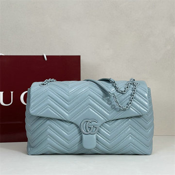 商品名称：グッチ GUCCI 99-GG850659PBL 2026年新作 GG マーモント フラップバッグ チェーン ショルダーバッグ レディース