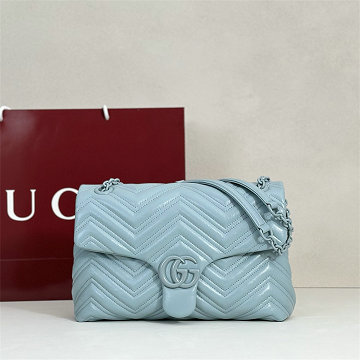 グッチ GUCCI 99-GG850676PBL  2026年新作 GG マーモント フラップバッグ チェーン ショルダーバッグ レディース