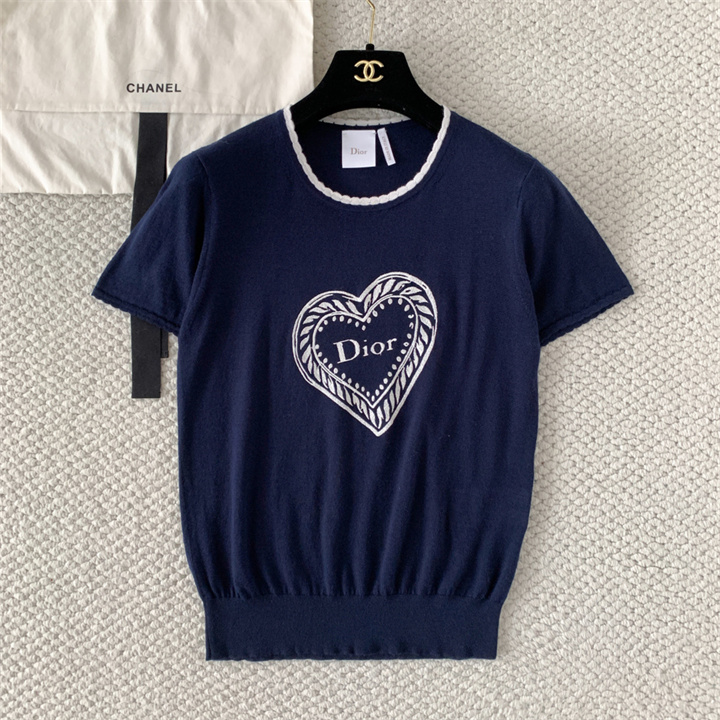 商品名称：クリスチャンディオール CHRISTIAN DIOR 2026年 ショートスリーブ セーター ウール ニット クルーネック カジュアル レディース