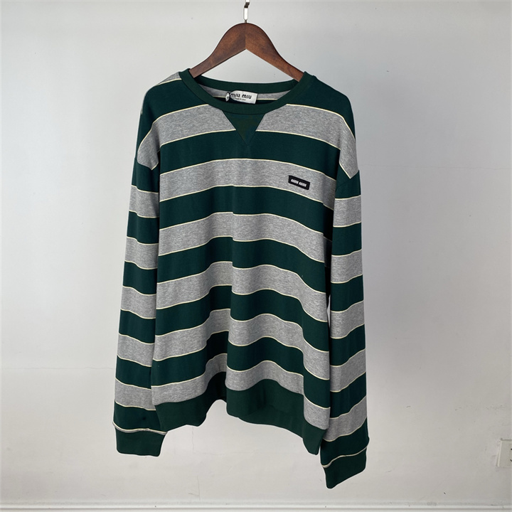 ミュウミュウ MIUMIU 2026年 ロングスリーブ Tシャツ クルーネック カジュアル レディース