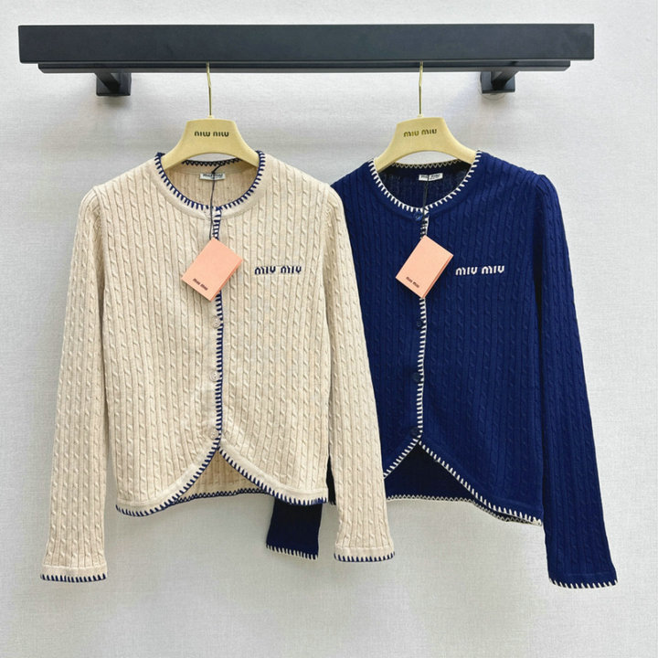 ミュウミュウ MIUMIU 2026年 カーディガン ニットコート ロングスリーブ トップス カジュアル レディース