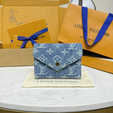 ルイヴィトン LOUISVUITTON 2026年 M13212 ポルトフォイユ ヴィクトリーヌ 二つ折り短財布 モノグラムデニム キャンパス