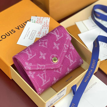 ルイヴィトン LOUISVUITTON 2026年 M27707 ポルトフォイユ ヴィクトリーヌ 二つ折り短財布 モノグラムデニム キャンパス