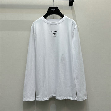 商品名称：セリーヌ CELINE 2026年 ロングスリーブ Tシャツ クルーネック コットン レディース