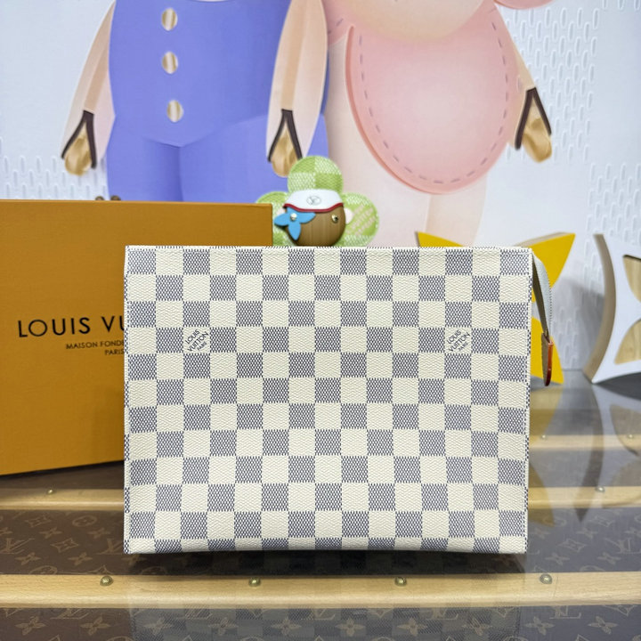 ルイヴィトン LOUISVUITTON 2026年 N40929 ポッシュ トワレ 26 セカンドバッグ クラッチバッグ ダミエ アズール キャンパス