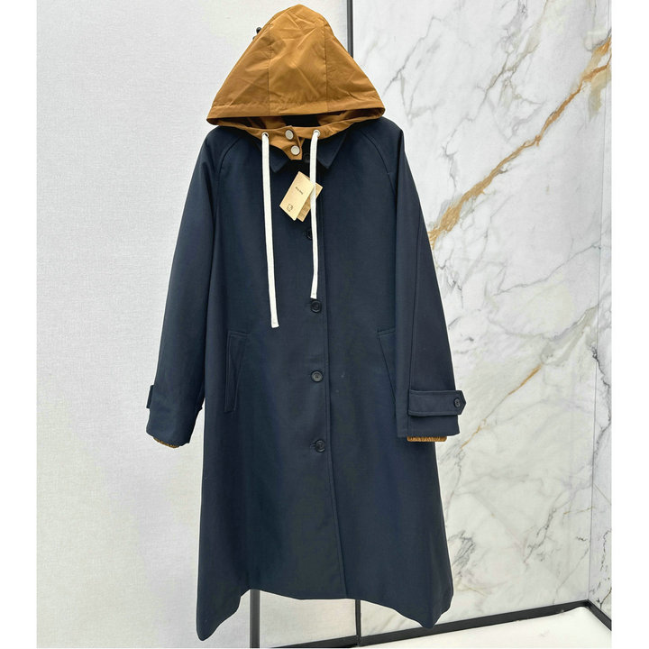 ミュウミュウ MIUMIU 2026年 ロングジャケット ロングスリーブ アウターコート フード付き