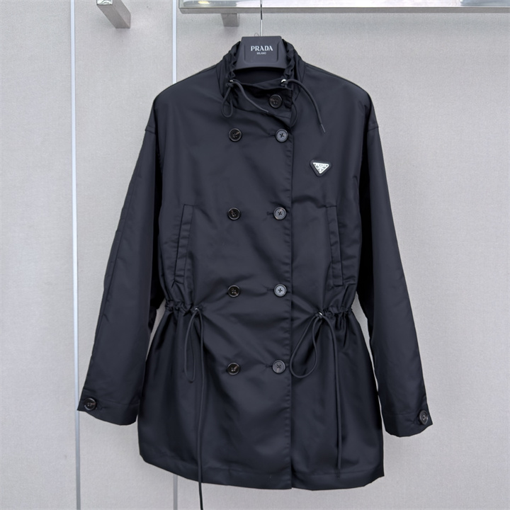 プラダ PRADA 2026年 ダブルボタン ジャケット ロングスリーブ アウターコート レディース
